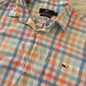 Vineyard Vines Slim Fit Tucker Pastel Check Long Sleeve Shirt Men’s Large